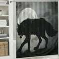 thumbnail image 6 of Orinice Wolf Full Moon Gothic Art Bathroom Decor Set Colorful Luxurious Graphic Polyester Fabric Fashion Shower Curtain with Hooks, Chic Modern Waterproof Shower Curtain for Bathroom 69x72, 6 of 7