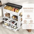 thumbnail image 3 of JOIVI 35.1" Potato and Onion Storage Bin on Wheels, 4-Tier Rolling Fruit and Vegetable Organizer with Side Rack & 2 Drawers, Movable Bread Box Cabinet with Mesh Doors for Kitchen, White, 3 of 8