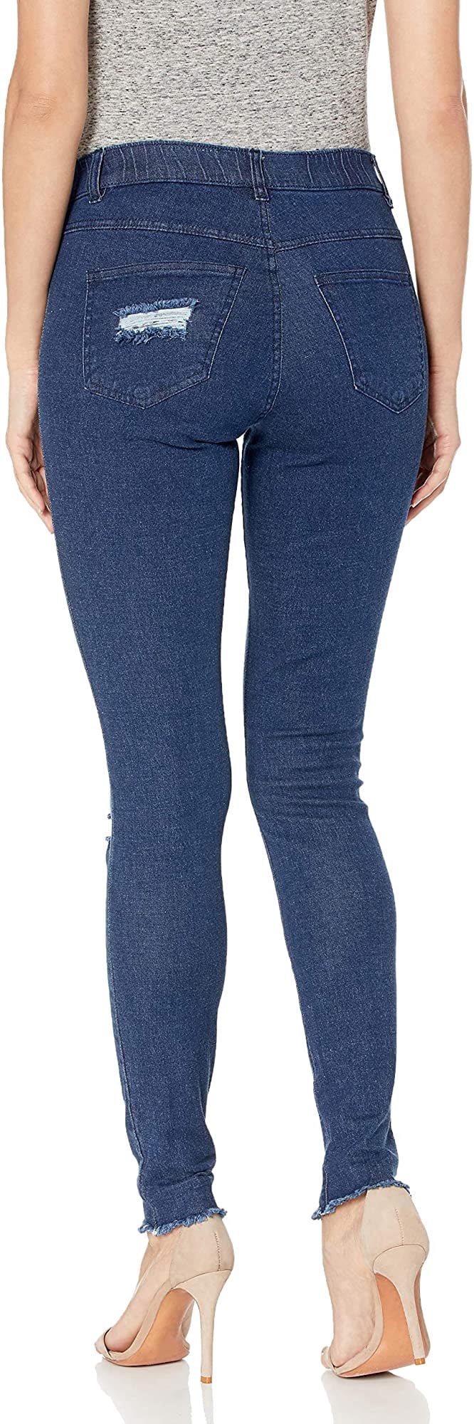 HUE Womens Ripped Knee Denim Leggings 