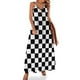 thumbnail image 1 of Leggings con bandera a cuadros - Jeggings de ganador de coche de carreras a cuadros Vestido sin mangas Vestidos para mujer 2024 Vestido largo mujer, 1 of 7