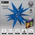 thumbnail image 3 of Aurora Superstar 24" Blue Hanging Moravian Star Light LED Lantern Decor, Weatherproof Fold-Flat Plastic Lighted Star, 3 of 5