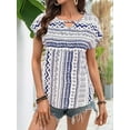 thumbnail image 6 of Women'S Tops Summer Short Sleeve Shirts Dressy Casual Blouses for Women White M, 6 of 7