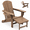 Brown, variant on KINGYES Folding Adirondack Chair, Adjustable Backrest with Pull-Out Footrest & 4-in-1 Mobile Phone, Tablet, Cup Holder Tray, HDPE Plastic Adirondack Chair for Patio Garden Outdoors Fire Pit