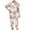 Beige, variant on Womens Pjs Sets Soft Cotton Summer Pajamas Sets Capri Casual Loose Print Short Sleeve Sleepwear 2 Piece Outfits (Beige 3XL)