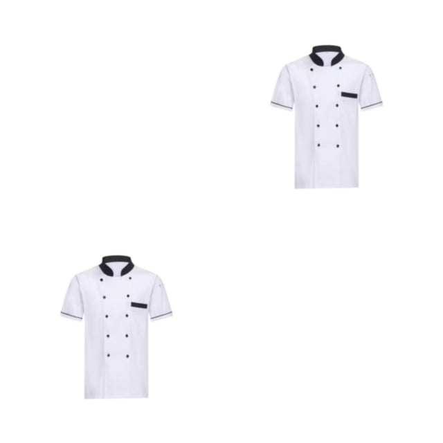 Sonducket Uniformes de Chef para mujer, abrigo de Chef de manga corta, chaqueta de trabajo resistente al desgaste con doble botonadura, ropa de Type1 NO1