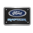 thumbnail image 2 of Ford Raptor in Blue 3D Logo Carbon Fiber Look Billet Aluminum Tow Hitch Cover, 2 of 5