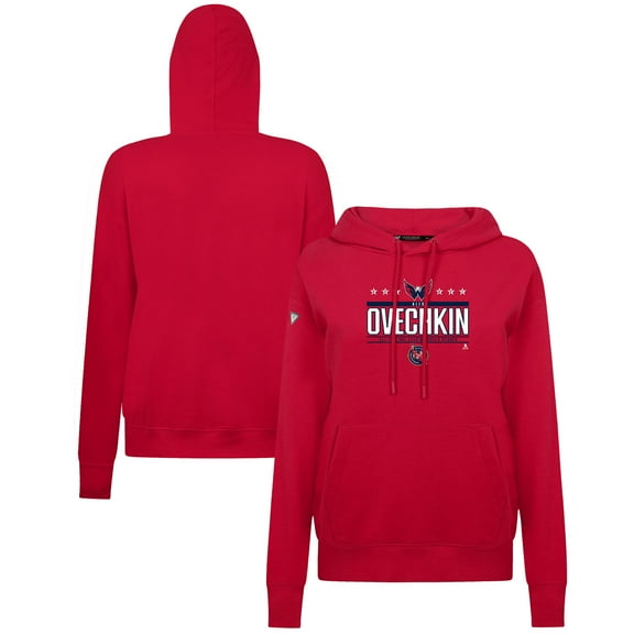 Women's Levelwear Alexander Ovechkin Red Washington Capitals NHL All-Time Leading Goal Scorer Milestone Stripes Name &