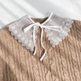 thumbnail image 3 of Coofit Femmes Col Chemise Joli Ruban Bowknot Col Amovible Chemisier Col, 3 of 6