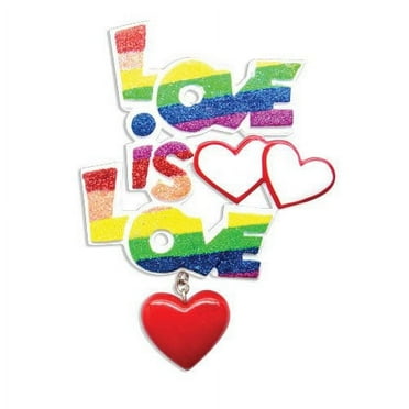 Gay Pride "Love Is Love" Personalized Christmas Ornament DO-IT-YOURSELF