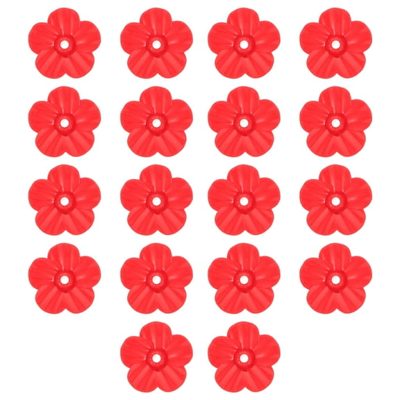 Bbanquetan 18 Pcs Bird Feeder Flowers Bee Guards for Hummingbird Feeders Plastic Outdoor Red