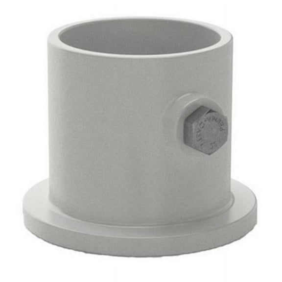 Perma Cast PF-2119-L 3 in Dia. x 2.38 in. Standard Ladder Flange for 1.9 in. OD Tubing Rails, Aluminum - Powder Coated White