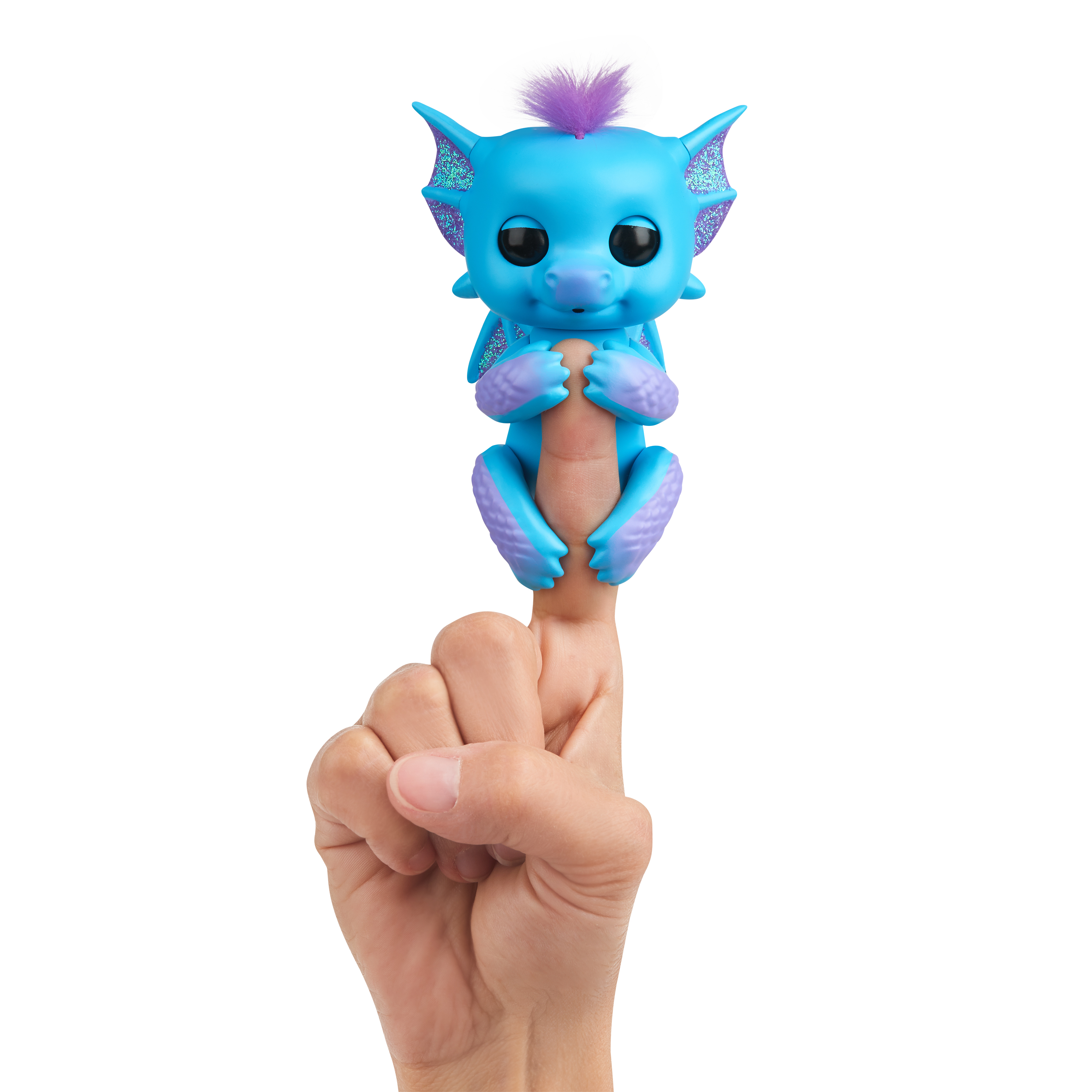 Fingerlings - Glitter Dragon - Tara (Blue with Purple) - Interactive Baby Collectible Pet - By WowWee - image 2 of 9
