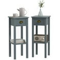 thumbnail image 5 of HOMCOM 2-Tier Side Tables with Drawer, Narrow End Tables with Bottom Shelf, for Living Room, Set of 2, Gray, 5 of 9