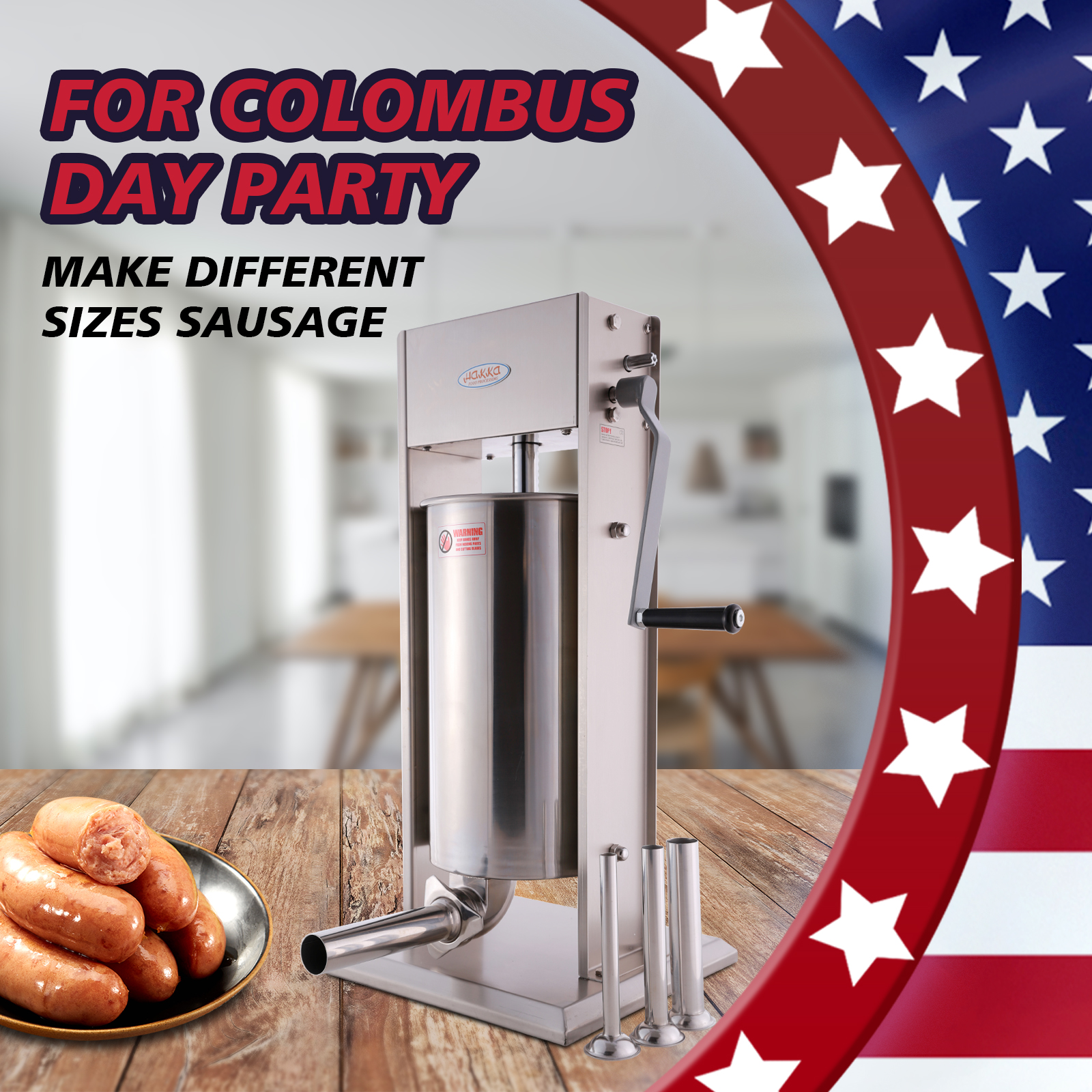 HAKKA 11lb/5 L Sausage Stuffer 2 Speed Stainless Steel Vertical Sausage