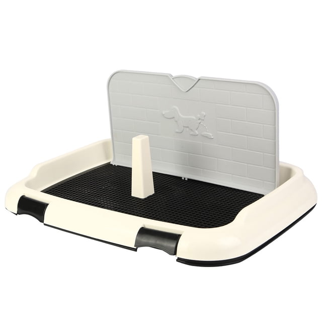 Bandeja de plástico para cachorros de perro de interior, l de malla, inodoro con pared de simulación para Zulema Bandeja de malla para inodoro para mascotas