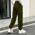 thumbnail image 5 of CQONEPT Baggy Cargo Sweatpant Women Elastic Waist Loose Fleece Fall Winter Pant Streetwear Casual Trousers with Side Pockets, 5 of 6