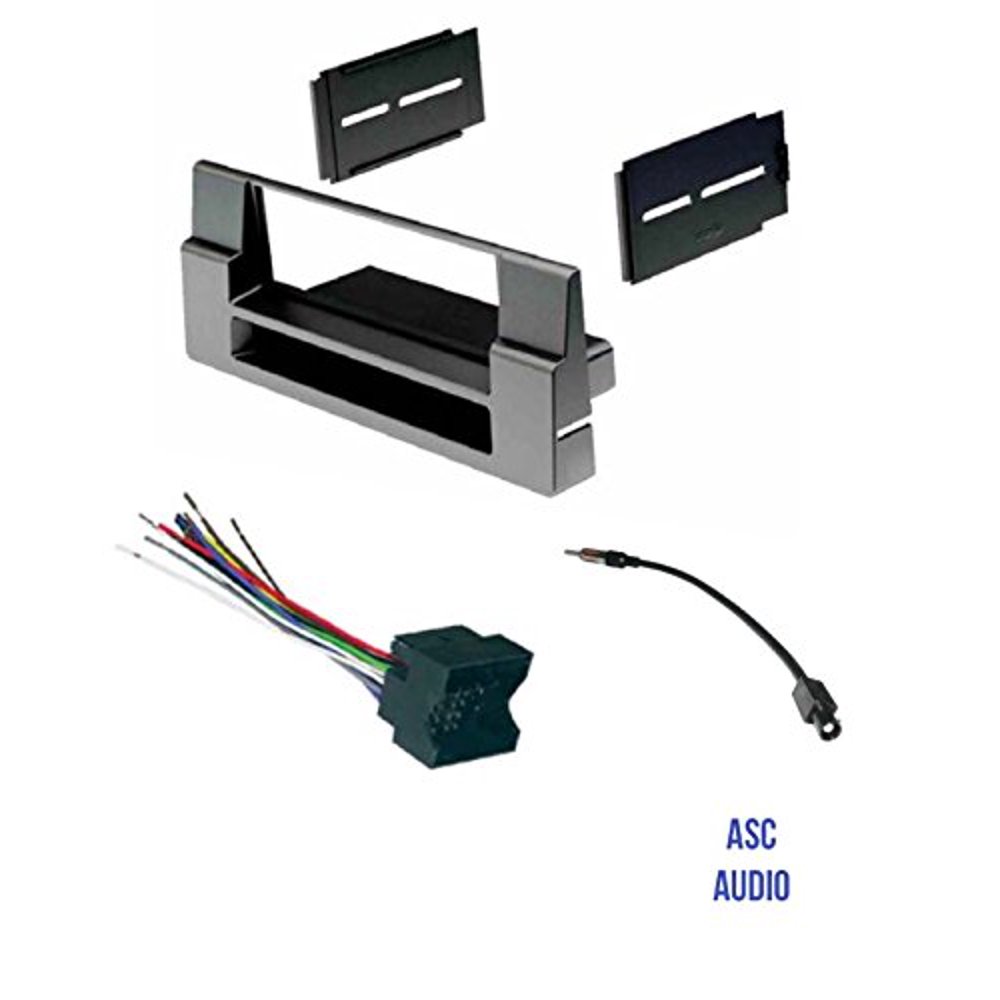 ASC Car Stereo Install Dash Kit, Wire Harness, and Antenna Adapter for installing a Single Din