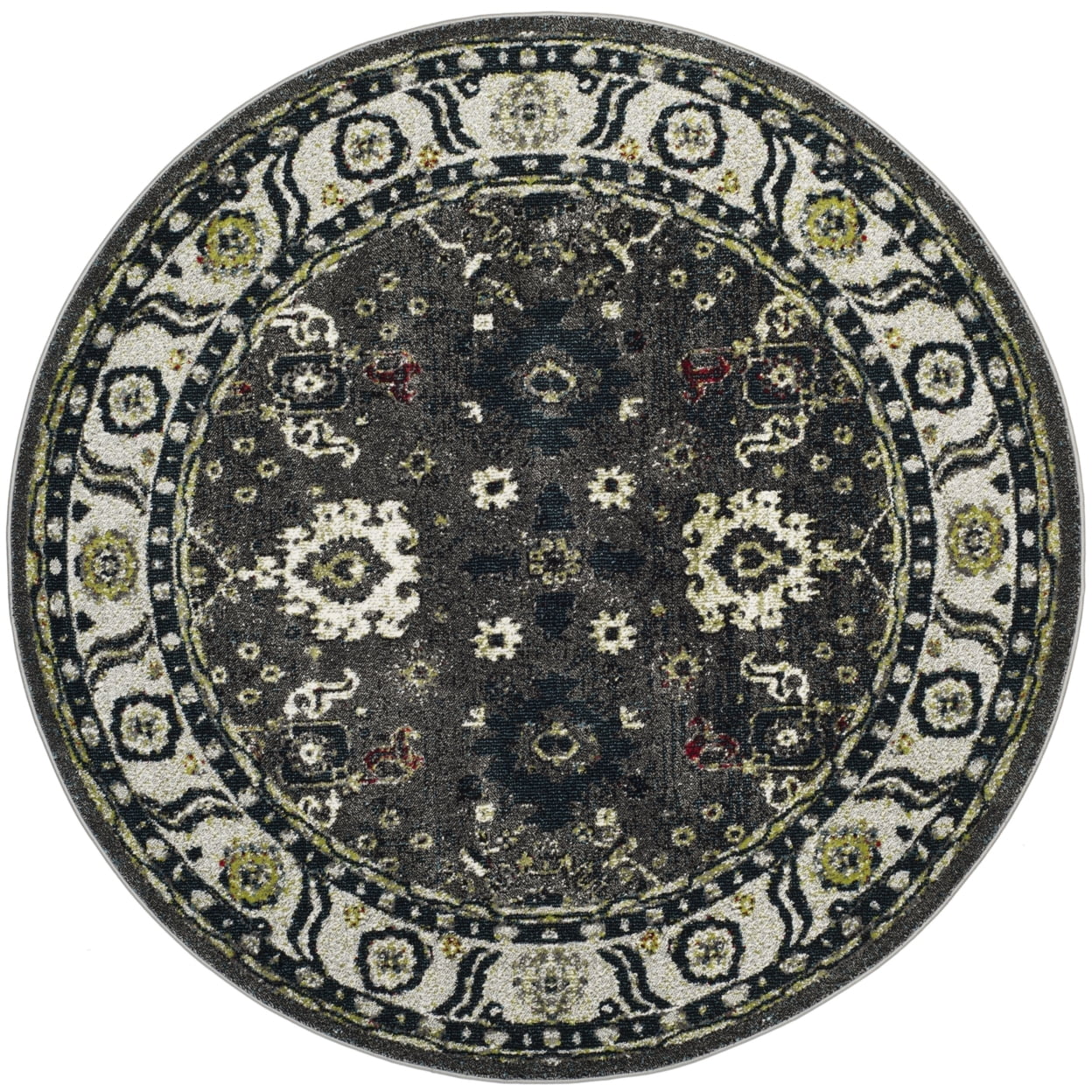 SAFAVIEH Vintage Hamadan Pema Traditional Runner Rug, Dark Grey/Ivory, 2'3" x 8'