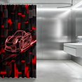 thumbnail image 3 of Erosebridal Sports Car Shower Curtain 72Wx84L, Neon Outline Bathroom Shower Curtain, Red Neon Outline, 3 of 5