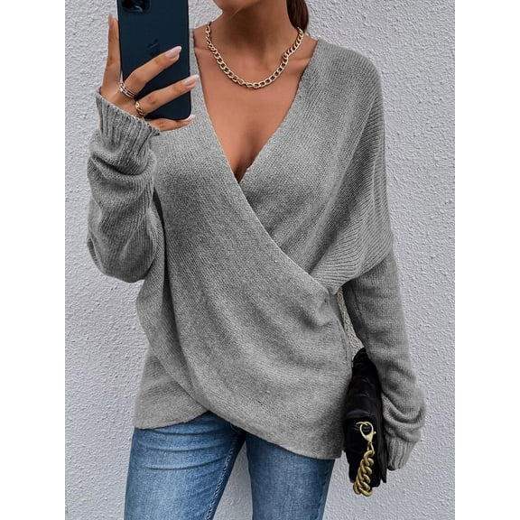New autumn/winter crossover loose-fitting women's knitted sweater
