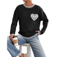 thumbnail image 2 of Suéter de Punto con Cuello Redondo, Larga, Holgado y Liso para Mujer, Estilo Moderno Negro L, 2 of 8