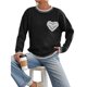 thumbnail image 2 of Suéter de Punto con Cuello Redondo, Larga, Holgado y Liso para Mujer, Estilo Moderno Negro XL, 2 of 8