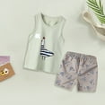 thumbnail image 5 of Kids Toddler Boys Shorts Set Casual Sleeveless Cartoon Print Suit Tank Top Vest Elastic Waist Shorts Set Casual Two Piece Clothes Set Summer Outfits,Size 5 Years 6 Years, 5 of 6