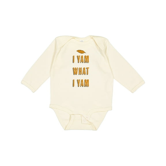 Inktastic Thanksgiving I Yam What I Yam Funny Boys or Girls Long Sleeve Baby Bodysuit