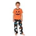 thumbnail image 2 of Grblisyd Halloween Family Matching Pajamas Sets Pumpkin Print Short Sleeve Top & Pants Two Piece Set Sleepwear Pjs, 2 of 5