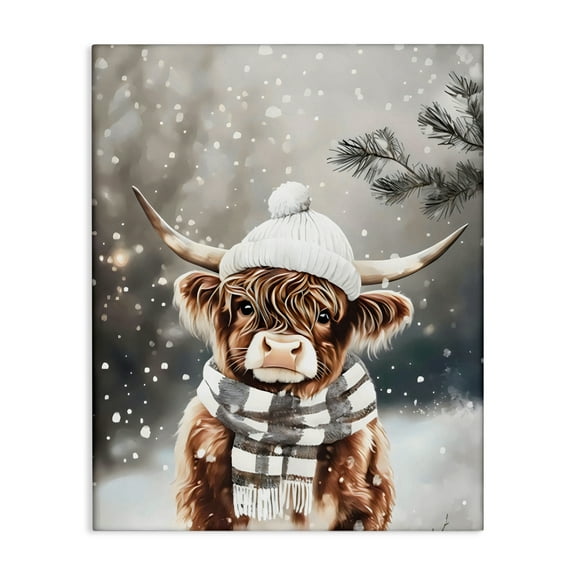 Stupell Industries Cozy Winter Highland Calf Canvas Wall Art, design by Arlington Prints