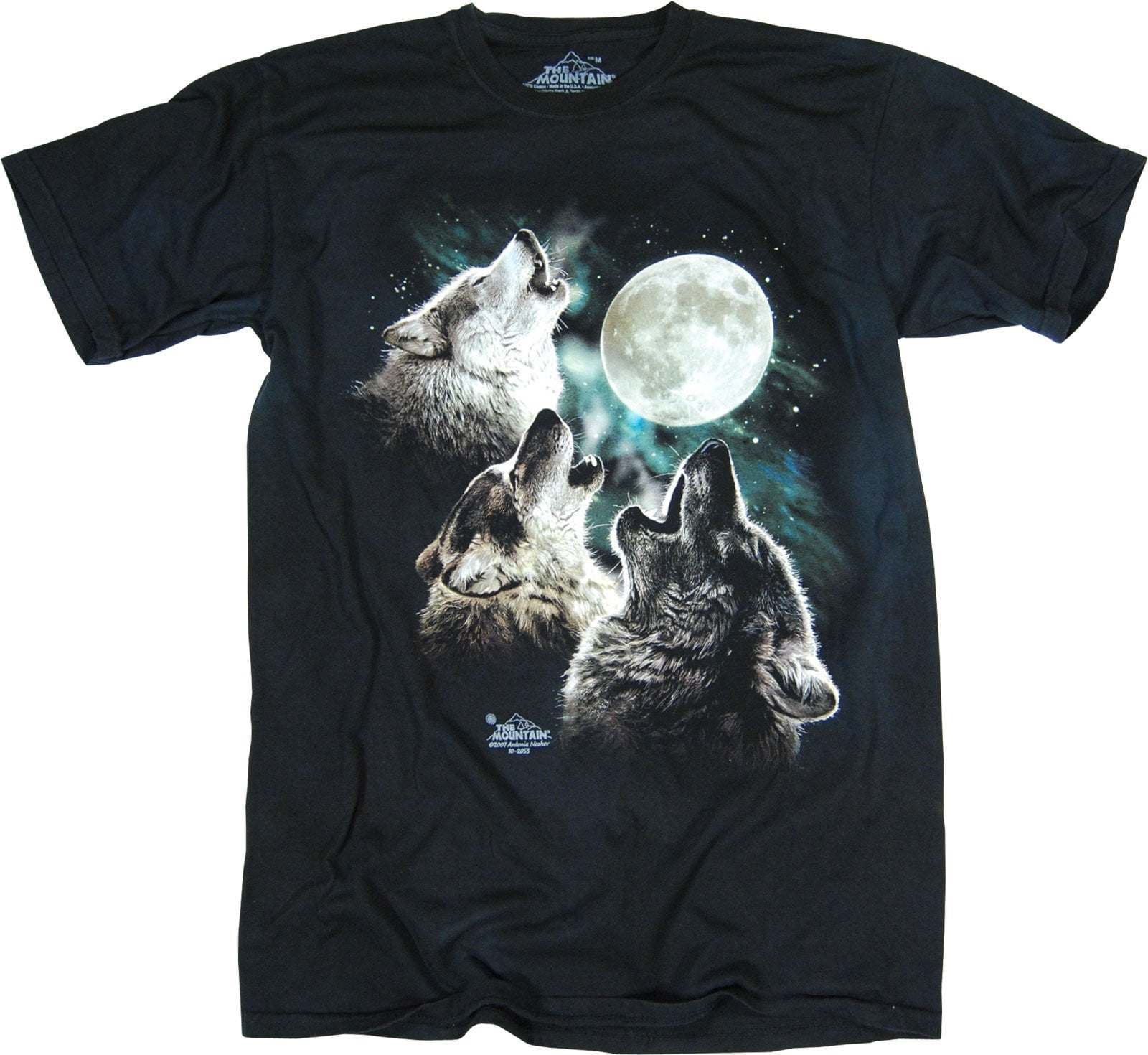 The Mountain T-Shirt Three Wolf Moon Canine Tie Dye Shirt - Walmart.com