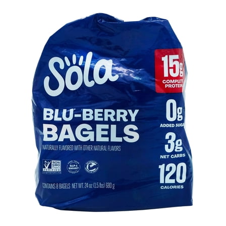Sola Blu-Berry Bagels, 8 Count (24 Ounce)