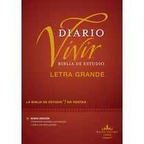 Biblia de Estudio del Diario Vivir Rvr60, Letra Grande (Letra Roja, Tapa Dura) (Hardcover)