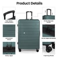 thumbnail image 2 of New York Xpress 30" Hardside Large Checked Luggage Spinner Lightweight, Green - 2538, 2 of 9