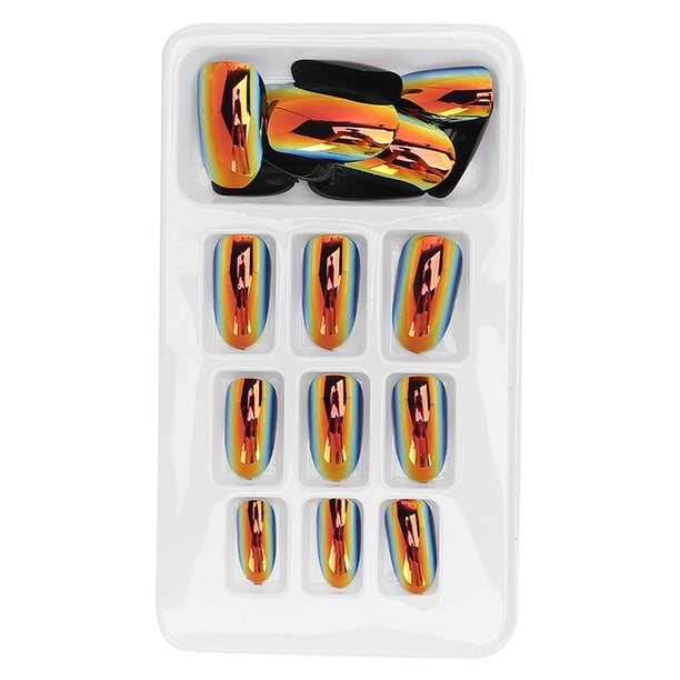 Uñas postizas de ataúd, 24 piezas de uñas postizas de moda, uñas postizas de cubierta completa, puntas de uñas postizas de cubierta completa, diseño exquisito