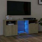 vidaXL TV Cabinet with LED Lights Sonoma Oak 47.2"x12"x20"