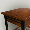 thumbnail image 3 of Solid Wood Small 4-Tier Rolling Kitchen Cart with Wine Rack and Drawer, 3 of 6