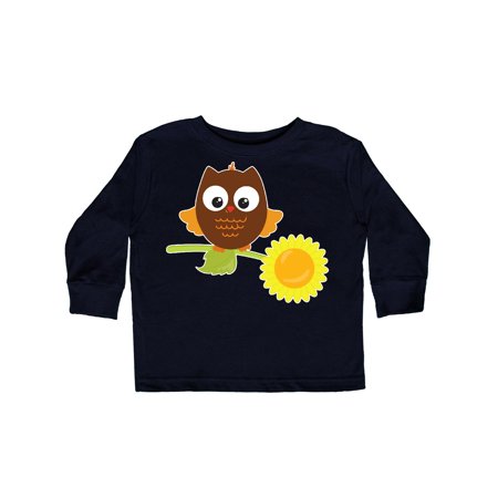 

Inktastic Owl with a Sunflower Gift Toddler Boy or Toddler Girl Long Sleeve T-Shirt