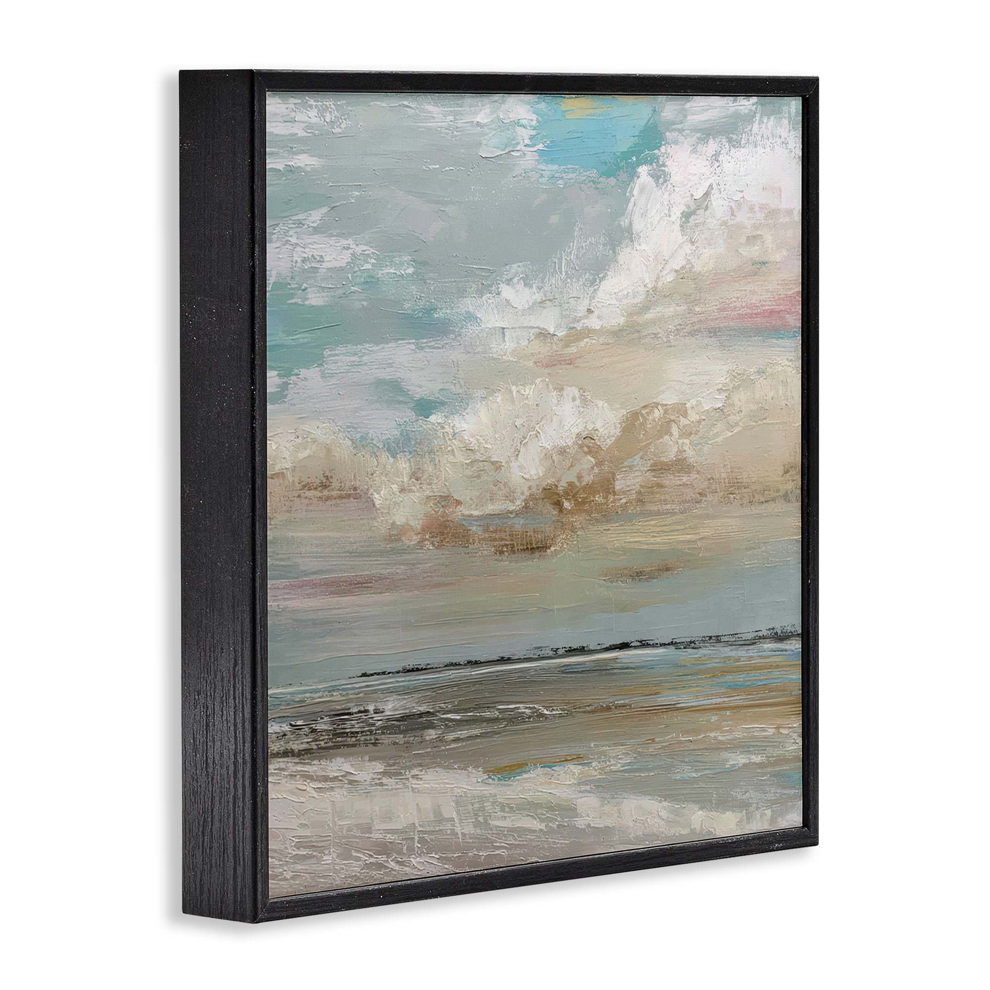 Stupell Industries Cloudy Beach Brushstrokes Black Framed Giclee Art, design by Kim Curinga
