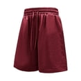 thumbnail image 5 of IROINNID Men's Shiny Silk Like Quick Dry Shorts with Elastic Drawstring Waist and Side Pockets Lightweight Casual Summer Beach Vacation Home Relaxed Wear, 5 of 8