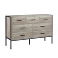 thumbnail image 3 of Miekor Furniture Wood Dresser with 7 Drawers, Wooden Storage Closet for Bedroom, Solid Clothes Cabinet with Sturdy Steel Frame, 48.58"W×15.75"D×31.22"H, 48 inch, Rustic Grey B5A3452, 3 of 9
