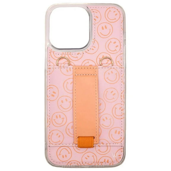Walli Cases iPhone 15 Pro Max Purse Phone Case with Wallet and Finger Strap - All Smiles