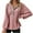 Pink, variant on ShiShine Hoodies for Women Long Sleeve Drawstring Button V Neck Casual Pullover Sweatshirt Hooded Tops
