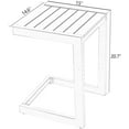 thumbnail image 3 of Ulax furniture Aluminum Patio Snack Side Table - C Shaped Outdoor End Table for Small Spaces (White), 3 of 4