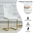 thumbnail image 6 of Sumdeal 63" Modern Dining Room Set for 6,Kitchen Table with 6 PU Chairs,7 Pieces Dining Table Sets for 6,MDF Table and 6 PU leather C-shape Leg Chairs,White Table and 6 Golden Leg White Chairs, 6 of 6