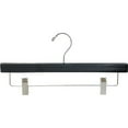 thumbnail image 2 of The Great American Hanger Company Black Wooden Bottoms Hanger with Clips Black/50, 2 of 4