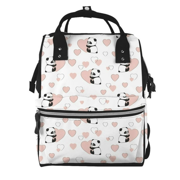 Defioc Heart Panda for Baby Diaper Bag Backpack - Baby Bag for Boys & Girls - Diaper Backpack - Large Travel Diaper Bags- Baby Registry Search & Shower Gifts