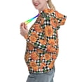 thumbnail image 2 of Lsque Autumn Pumpkins Gingham Pattern Casual Women's Hoodie,Hooded Sweatshirt with Kangaroo Pocket,Pullover Hoodie with Eye-catching Drawstrings-Small, 2 of 7