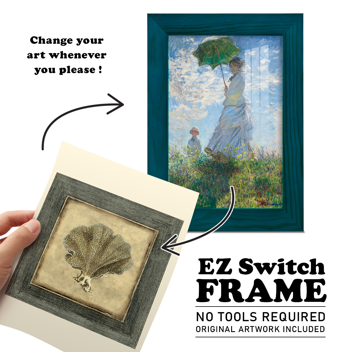 Mini Exotic Coral VI (U) - Framed Print w/glass - Ocean Blue