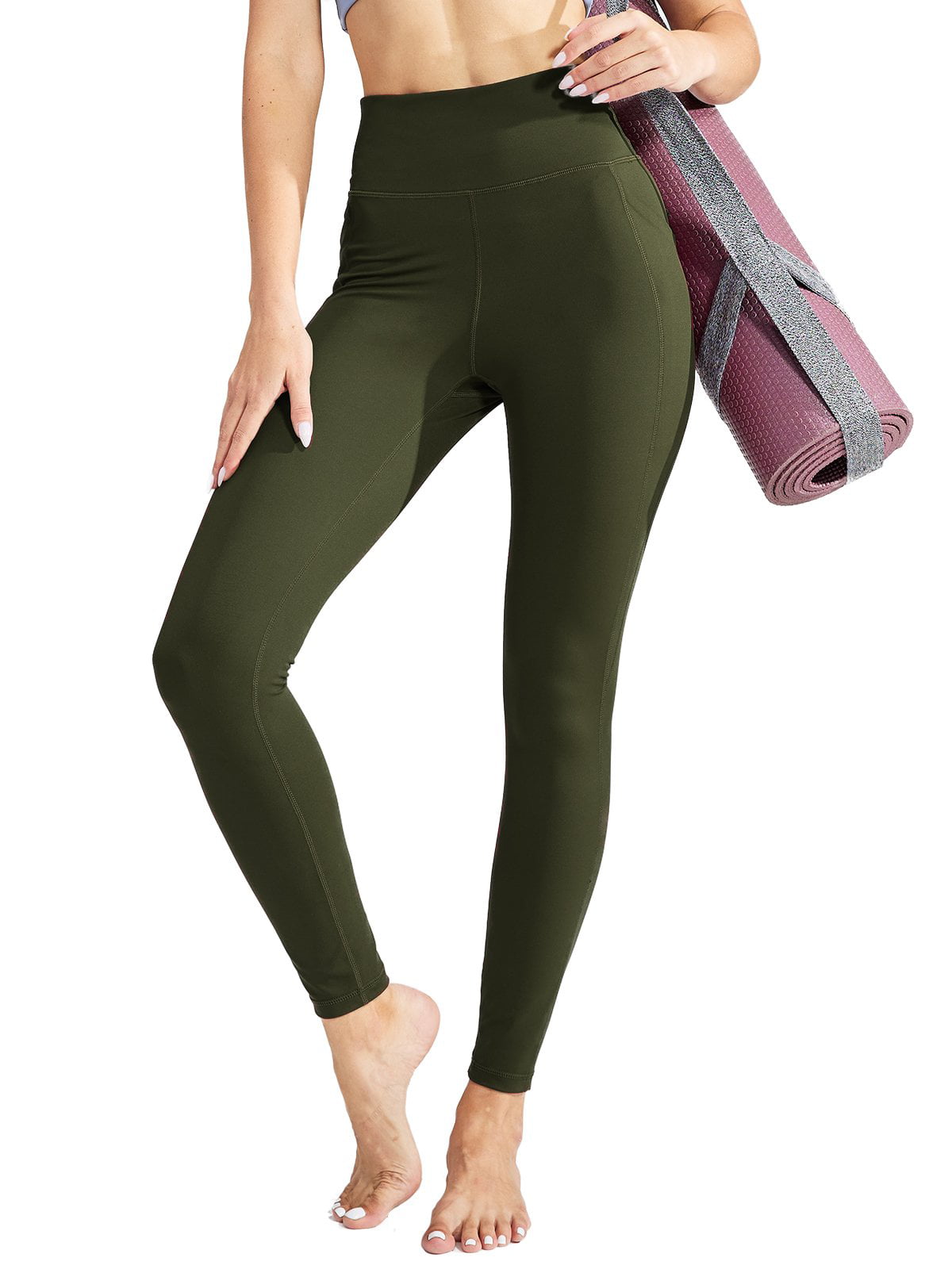  MIER Yoga Workout Leggings for Women with Inside Pocket, High  Waist Tummy Control Gym Running Compression Pants Non See Through, Army  Green, XS : Clothing, Shoes & Jewelry